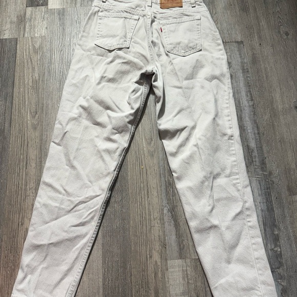 Levi's Cream Straight Leg Denim Jeans Relaxed Fit vintage retro casual - Picture 2 of 6